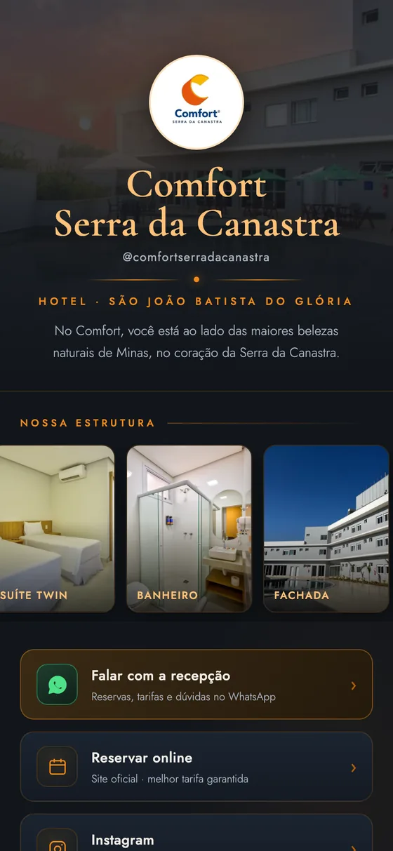 Link da bio do Comfort Canastra